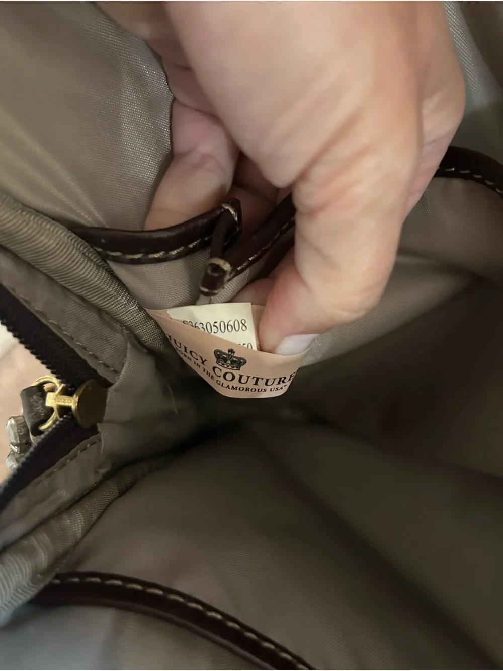 Y2K Vintage 2008 Juicy Couture Brown Velour Laptop Crossbody Bag Floral Logo